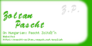 zoltan pascht business card